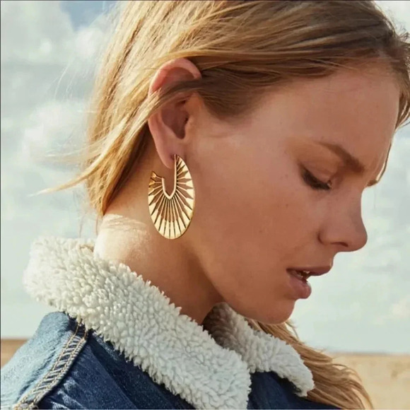 Free People Sunburst Hoop Earrings - Picture 1 of 8